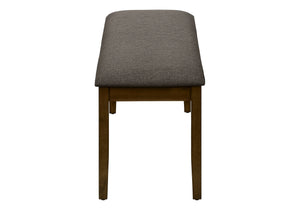 Monarch Specialties Bench, 44" Rectangular, Upholstered, Wood, Dining Room, Kitchen, Entryway, Brown Solid Wood, Brown Fabric, Transitional Brown,Brown Walnut, Brown Walnut Foam,Mdf,Solid Wood,Polyester I 1397