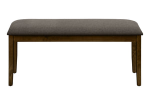 Monarch Specialties Bench, 44" Rectangular, Upholstered, Wood, Dining Room, Kitchen, Entryway, Brown Solid Wood, Brown Fabric, Transitional Brown,Brown Walnut, Brown Walnut Foam,Mdf,Solid Wood,Polyester I 1397