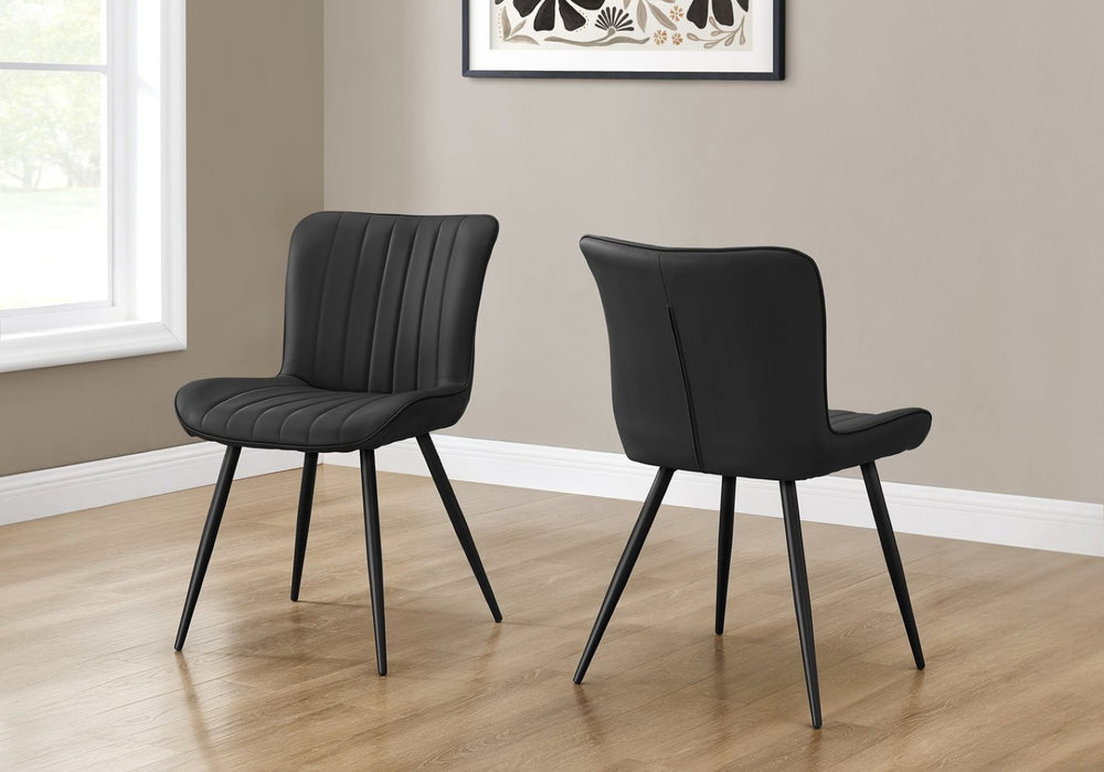 Monarch Specialties Dining Chair Set Of 2 - Modern Upholstered Design For Stylish Dining Rooms And Kitchens, 33" Height Grey,Black Foam,Mdf,Metal,Polyurethane I 1131