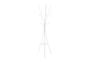 Monarch Specialties Coat Rack - 72" White Metal Hall Tree With 6 Hooks, Contemporary Design For Bedroom & Entryway Storage White Metal,Mdf I 2009