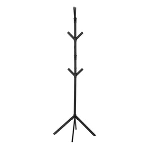 Monarch Specialties Coat Rack, Hall Tree, Free Standing, 8 Hooks, Entryway, 70"H, Bedroom, Black Metal, Contemporary, Modern Black Metal I 2057