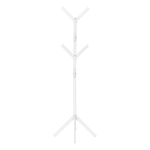 Monarch Specialties Coat Rack, Hall Tree, Free Standing, 8 Hooks, Entryway, 70"H, Bedroom, White Metal, Contemporary, Modern White Metal I 2059