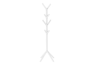 Monarch Specialties Coat Rack, Hall Tree, Free Standing, 8 Hooks, Entryway, 70"H, Bedroom, White Metal, Contemporary, Modern White Metal I 2059