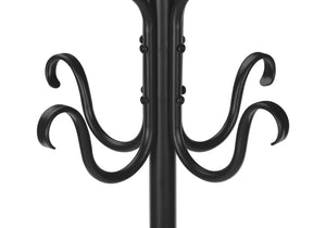 Monarch Specialties Coat Rack, Hall Tree, Free Standing, 8 Hooks, Entryway, 74"H, Bedroom, Black Metal, Transitional Black Metal I 2065