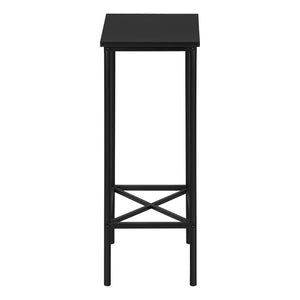 Monarch Specialties Accent Table, Side, End, Narrow, Small, 2 Tier, Living Room, Bedroom, Black Laminate, Black Metal, Contemporary, Modern Black Particle Board,Metal I 2078