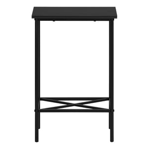 Monarch Specialties Accent Table, Side, End, Narrow, Small, 2 Tier, Living Room, Bedroom, Black Laminate, Black Metal, Contemporary, Modern Black Particle Board,Metal I 2078