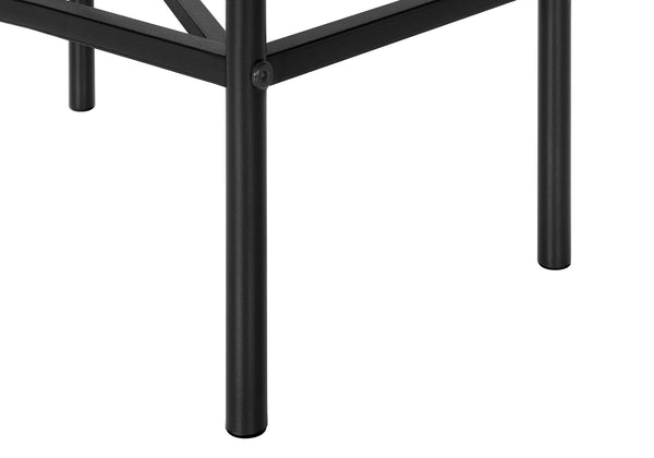 Monarch Specialties Accent Table, Side, End, Narrow, Small, 2 Tier, Living Room, Bedroom, Black Laminate, Black Metal, Contemporary, Modern Black Particle Board,Metal I 2078