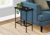 Monarch Specialties Accent Table, Side, End, Narrow, Small, 2 Tier, Living Room, Bedroom, Black Laminate, Black Metal, Contemporary, Modern Black Particle Board,Metal I 2078