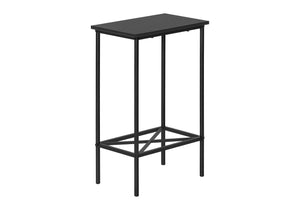 Monarch Specialties Accent Table, Side, End, Narrow, Small, 2 Tier, Living Room, Bedroom, Black Laminate, Black Metal, Contemporary, Modern Black Particle Board,Metal I 2078