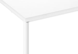 Monarch Specialties Accent Table, Side, End, Narrow, Small, 2 Tier, Living Room, Bedroom, White Laminate, White Metal, Contemporary, Modern White Particle Board,Metal I 2079
