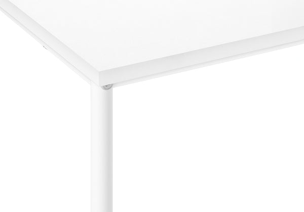 Monarch Specialties Accent Table, Side, End, Narrow, Small, 2 Tier, Living Room, Bedroom, White Laminate, White Metal, Contemporary, Modern White Particle Board,Metal I 2079