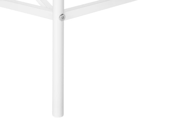 Monarch Specialties Accent Table, Side, End, Narrow, Small, 2 Tier, Living Room, Bedroom, White Laminate, White Metal, Contemporary, Modern White Particle Board,Metal I 2079