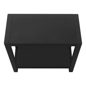 Monarch Specialties Accent Table, Side, End, Narrow, Small, 2 Tier, Living Room, Bedroom, Black Laminate, Black Metal, Contemporary, Modern Black Particle Board,Hollow,Core,Laminate,Mdf,Metal I 2081