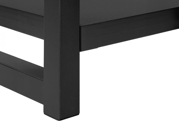 Monarch Specialties Accent Table, Side, End, Narrow, Small, 2 Tier, Living Room, Bedroom, Black Laminate, Black Metal, Contemporary, Modern Black Particle Board,Hollow,Core,Laminate,Mdf,Metal I 2081