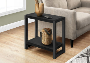 Monarch Specialties Accent Table, Side, End, Narrow, Small, 2 Tier, Living Room, Bedroom, Black Laminate, Black Metal, Contemporary, Modern Black Particle Board,Hollow,Core,Laminate,Mdf,Metal I 2081