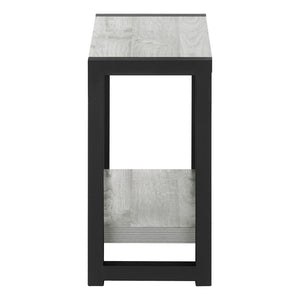 Monarch Specialties Accent Table, Side, End, Narrow, Small, 2 Tier, Living Room, Bedroom, Grey Laminate, Black Metal, Contemporary, Modern Grey,Black, Black Particle Board,Hollow,Core,Laminate,Mdf,Metal I 2082