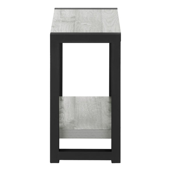 Monarch Specialties Accent Table, Side, End, Narrow, Small, 2 Tier, Living Room, Bedroom, Grey Laminate, Black Metal, Contemporary, Modern Grey,Black, Black Particle Board,Hollow,Core,Laminate,Mdf,Metal I 2082