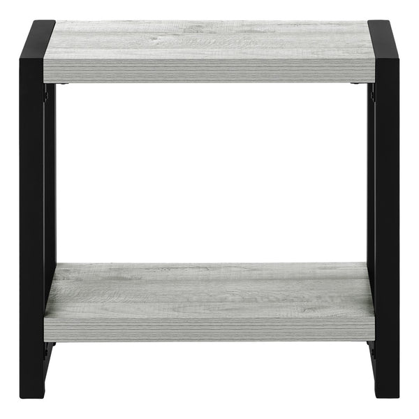 Monarch Specialties Accent Table, Side, End, Narrow, Small, 2 Tier, Living Room, Bedroom, Grey Laminate, Black Metal, Contemporary, Modern Grey,Black, Black Particle Board,Hollow,Core,Laminate,Mdf,Metal I 2082