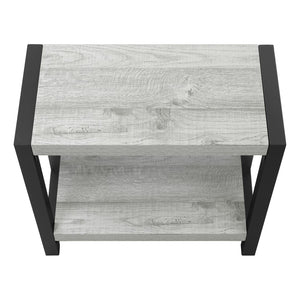 Monarch Specialties Accent Table, Side, End, Narrow, Small, 2 Tier, Living Room, Bedroom, Grey Laminate, Black Metal, Contemporary, Modern Grey,Black, Black Particle Board,Hollow,Core,Laminate,Mdf,Metal I 2082