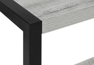 Monarch Specialties Accent Table, Side, End, Narrow, Small, 2 Tier, Living Room, Bedroom, Grey Laminate, Black Metal, Contemporary, Modern Grey,Black, Black Particle Board,Hollow,Core,Laminate,Mdf,Metal I 2082