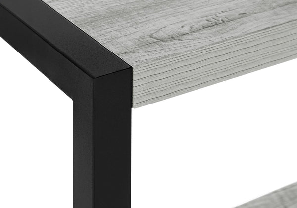 Monarch Specialties Accent Table, Side, End, Narrow, Small, 2 Tier, Living Room, Bedroom, Grey Laminate, Black Metal, Contemporary, Modern Grey,Black, Black Particle Board,Hollow,Core,Laminate,Mdf,Metal I 2082