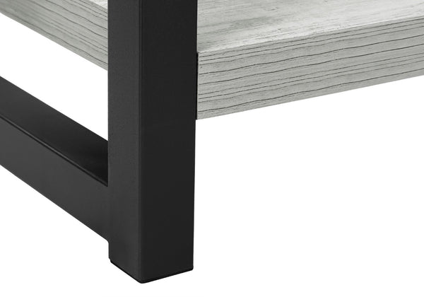 Monarch Specialties Accent Table, Side, End, Narrow, Small, 2 Tier, Living Room, Bedroom, Grey Laminate, Black Metal, Contemporary, Modern Grey,Black, Black Particle Board,Hollow,Core,Laminate,Mdf,Metal I 2082