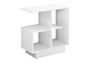 Monarch Specialties Accent Table, Side, End, Narrow, Small, 3 Tier, Living Room, Bedroom, White Laminate, Contemporary, Modern White Particle Board,Laminate I 2096