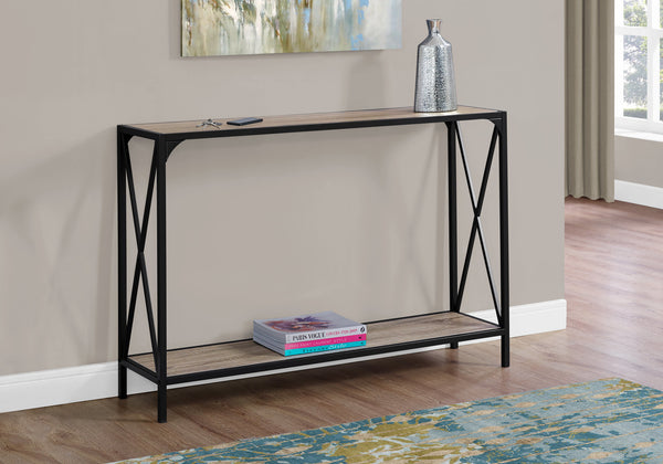 Monarch Specialties Accent Table, Console, Entryway, Narrow, Sofa, Living Room, Bedroom, Brown Laminate, Black Metal, Contemporary, Modern Dark Taupe,Black, Black Mdf,Metal I 2125