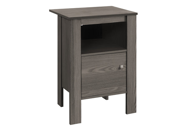 Monarch Specialties Accent Table, Side, End, Nightstand, Lamp, Storage, Living Room, Bedroom, Grey Laminate, Transitional Grey Particle Board,Laminate I 2138