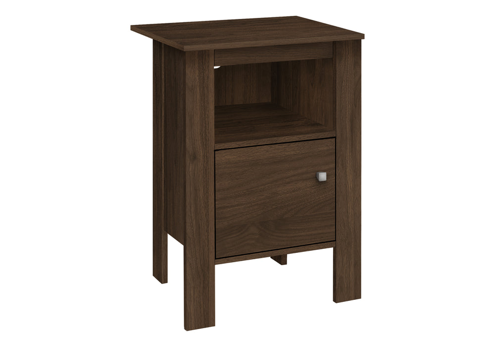 Monarch Specialties Accent Table, Side, End, Nightstand, Lamp, Storage, Living Room, Bedroom, Walnut Laminate, Transitional Walnut Particle Board,Laminate I 2144
