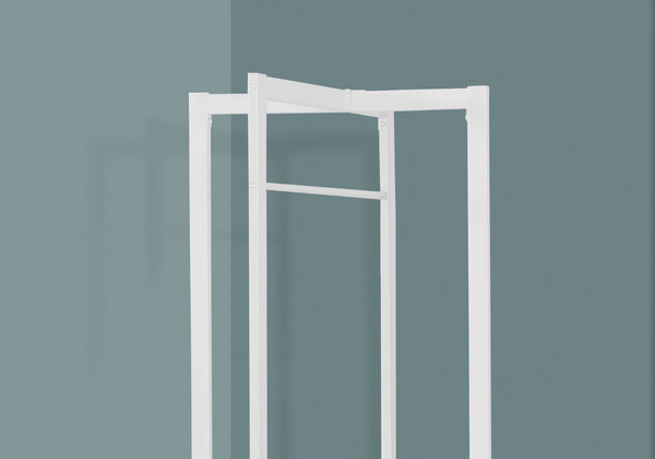 Monarch Specialties Coat Rack, Hall Tree, Free Standing, Hanging Bar, Entryway, 72"H, Bedroom, White Metal, Contemporary, Modern White Metal I 2151