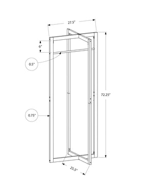 Monarch Specialties Coat Rack, Hall Tree, Free Standing, Hanging Bar, Entryway, 72"H, Bedroom, White Metal, Contemporary, Modern White Metal I 2151