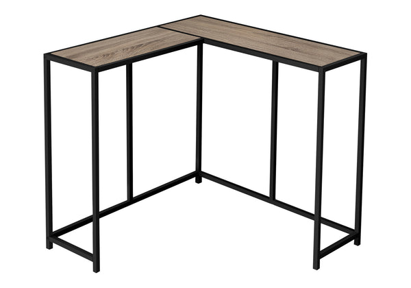 Monarch Specialties Accent Table, Console, Entryway, Narrow, Corner, Living Room, Bedroom, Brown Laminate, Black Metal, Contemporary, Modern Dark Taupe Particle Board,Metal I 2155