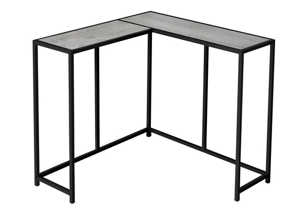 Monarch Specialties Accent Table, Console, Entryway, Narrow, Corner, Living Room, Bedroom, Grey Laminate, Black Metal, Contemporary, Modern Grey Particle Board,Metal I 2156