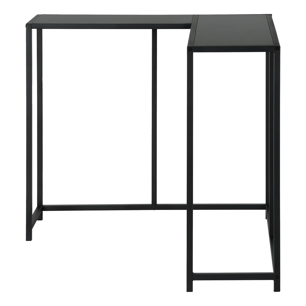 Monarch Specialties Accent Table, Console, Entryway, Narrow, Corner, Living Room, Bedroom, Black Laminate, Black Metal, Contemporary, Modern Black Particle Board,Metal I 2157