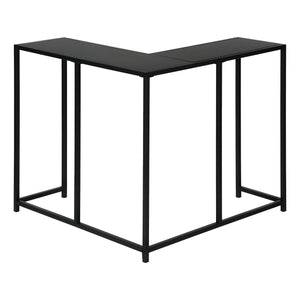 Monarch Specialties Accent Table, Console, Entryway, Narrow, Corner, Living Room, Bedroom, Black Laminate, Black Metal, Contemporary, Modern Black Particle Board,Metal I 2157