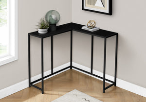 Monarch Specialties Accent Table, Console, Entryway, Narrow, Corner, Living Room, Bedroom, Black Laminate, Black Metal, Contemporary, Modern Black Particle Board,Metal I 2157