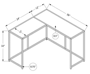 Monarch Specialties Accent Table, Console, Entryway, Narrow, Corner, Living Room, Bedroom, Black Laminate, Black Metal, Contemporary, Modern Black Particle Board,Metal I 2157