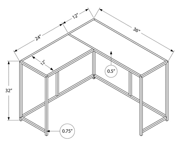 Monarch Specialties Accent Table, Console, Entryway, Narrow, Corner, Living Room, Bedroom, White Marble Look Laminate, Black Metal, Contemporary, Modern White Particle Board,Metal I 2159