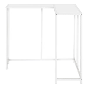 Monarch Specialties Accent Table, Console, Entryway, Narrow, Corner, Living Room, Bedroom, White Laminate, White Metal, Contemporary, Modern White Particle Board,Metal I 2160