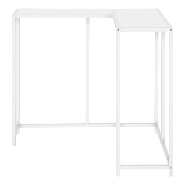 Monarch Specialties Accent Table, Console, Entryway, Narrow, Corner, Living Room, Bedroom, White Laminate, White Metal, Contemporary, Modern White Particle Board,Metal I 2160