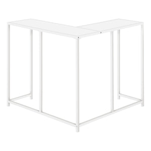 Monarch Specialties Accent Table, Console, Entryway, Narrow, Corner, Living Room, Bedroom, White Laminate, White Metal, Contemporary, Modern White Particle Board,Metal I 2160