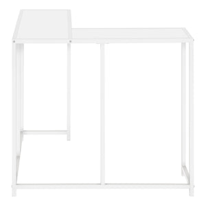 Monarch Specialties Accent Table, Console, Entryway, Narrow, Corner, Living Room, Bedroom, White Laminate, White Metal, Contemporary, Modern White Particle Board,Metal I 2160