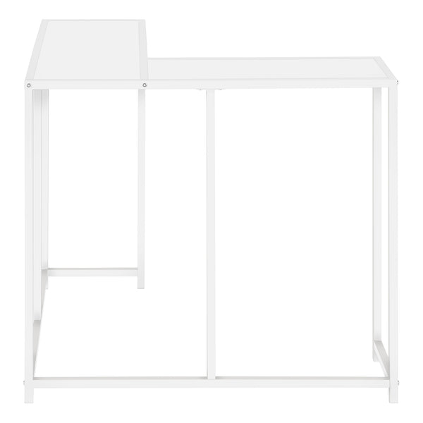 Monarch Specialties Accent Table, Console, Entryway, Narrow, Corner, Living Room, Bedroom, White Laminate, White Metal, Contemporary, Modern White Particle Board,Metal I 2160