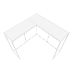 Monarch Specialties Accent Table, Console, Entryway, Narrow, Corner, Living Room, Bedroom, White Laminate, White Metal, Contemporary, Modern White Particle Board,Metal I 2160