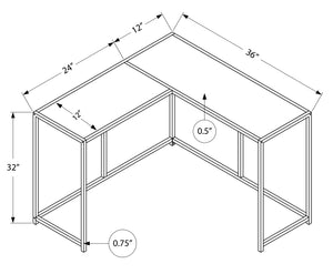 Monarch Specialties Accent Table, Console, Entryway, Narrow, Corner, Living Room, Bedroom, White Laminate, White Metal, Contemporary, Modern White Particle Board,Metal I 2160
