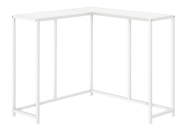 Monarch Specialties Accent Table, Console, Entryway, Narrow, Corner, Living Room, Bedroom, White Laminate, White Metal, Contemporary, Modern White Particle Board,Metal I 2160