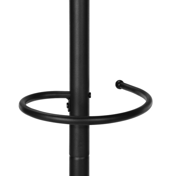 Monarch Specialties Coat Rack, Hall Tree, Free Standing, Hanging Bar, 6 Hooks, Entryway, 68"H, Bedroom, Black Metal, Contemporary, Modern Black Metal I 2162