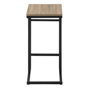 Monarch Specialties Accent Table, C-shaped, End, Side, Snack, Living Room, Bedroom, Brown Laminate, Black Metal, Contemporary, Modern Dark Taupe,Black, Black Particle Board,Metal I 2172