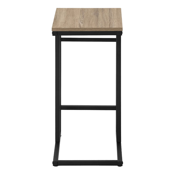Monarch Specialties Accent Table, C-shaped, End, Side, Snack, Living Room, Bedroom, Brown Laminate, Black Metal, Contemporary, Modern Dark Taupe,Black, Black Particle Board,Metal I 2172